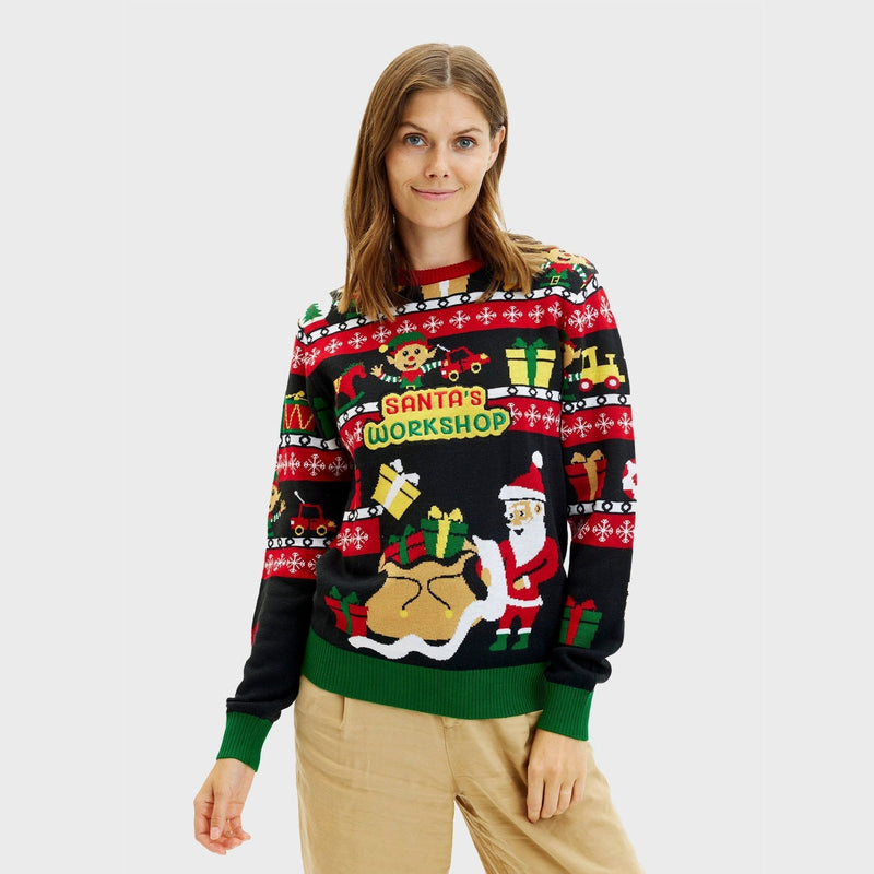 Santa's Workshop Christmas Sweater Women's