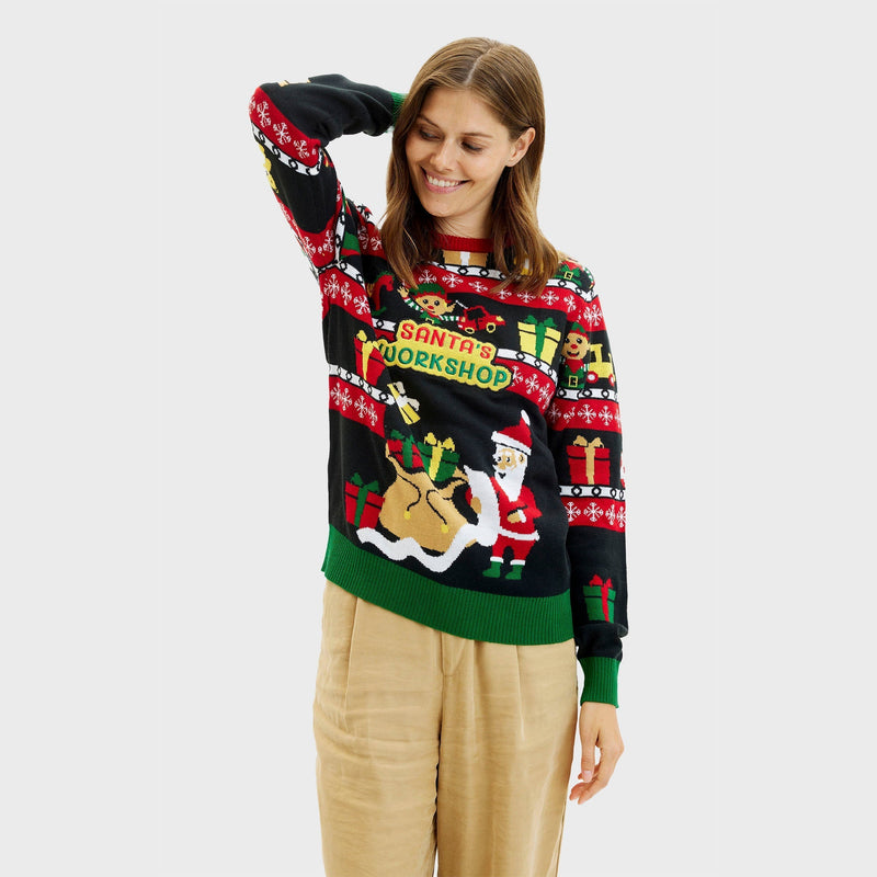 Santa's Workshop Christmas Sweater Women's