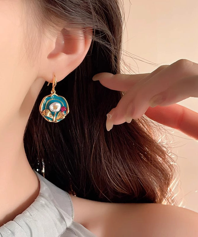 Gold Sterling Silver Overgild Drop Earrings