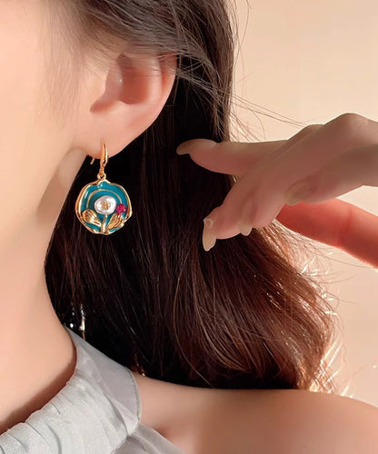 Gold Sterling Silver Overgild Drop Earrings
