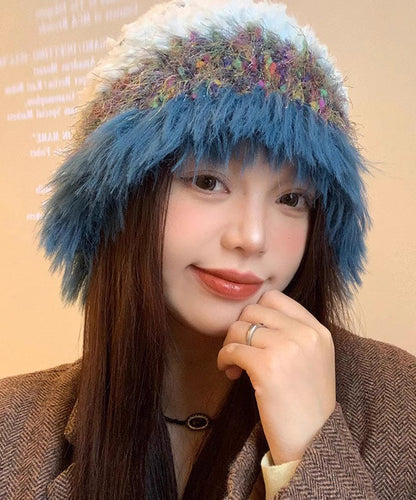 Autumn and Winter Korean Handmade Edition Yellow Knit Bucket Hat