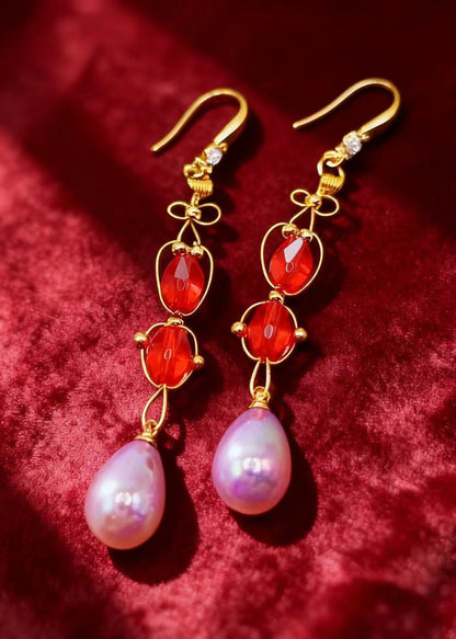 Lavender Tasseled Acrylic Drop Earrings