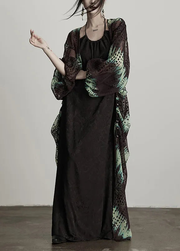 Boutique Green V Neck Nail Bead Silk Cardigans Fall