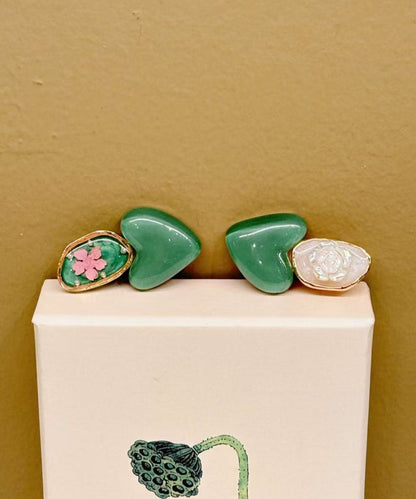 Art Green Allloy Love Pearl Hairpin Two-piece Set