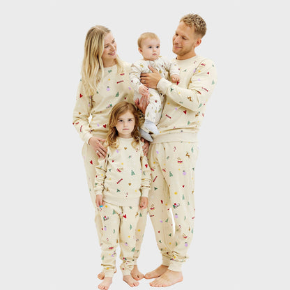 Christmas Sweatshirt Set Beige Men's