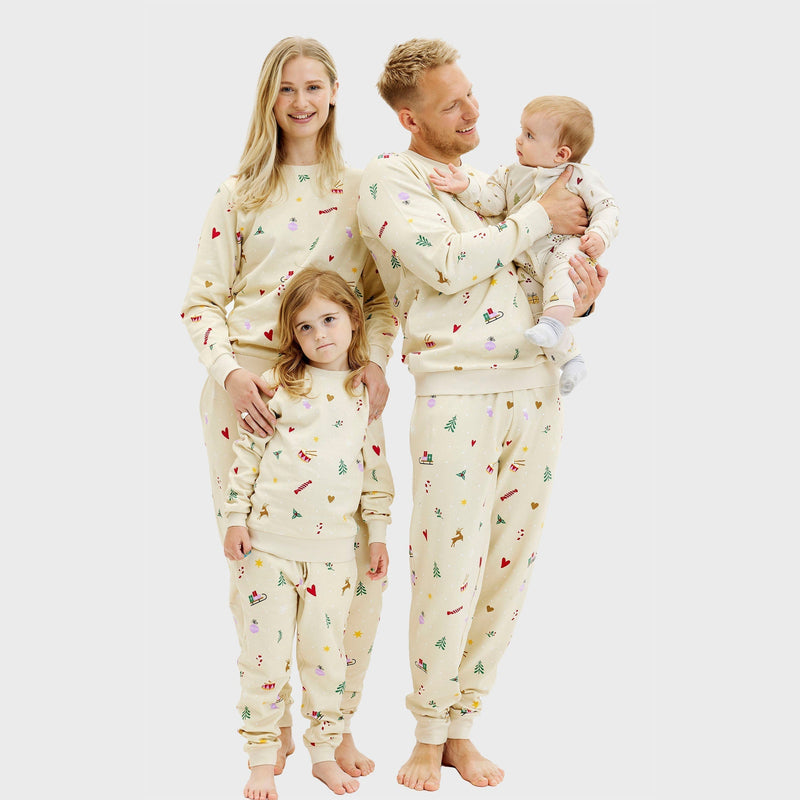 Christmas Sweatshirt Set Beige Men's
