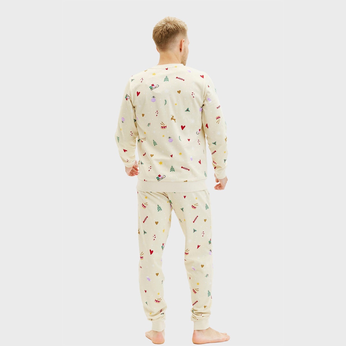 Christmas Sweatshirt Set Beige Men's