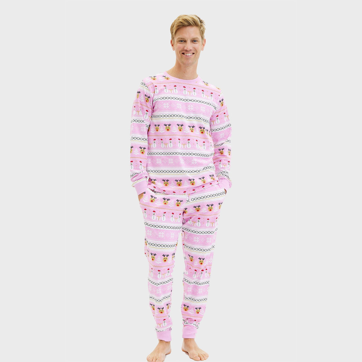 Ultimate Christmas Pajamas Pink Men's