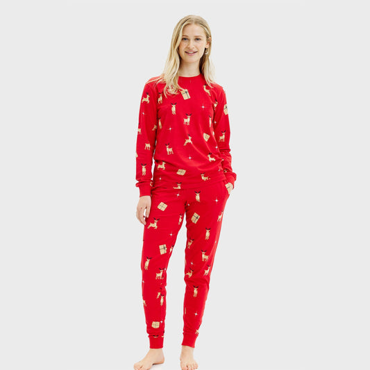 Elegant Red Christmas Pajamas - Women's
