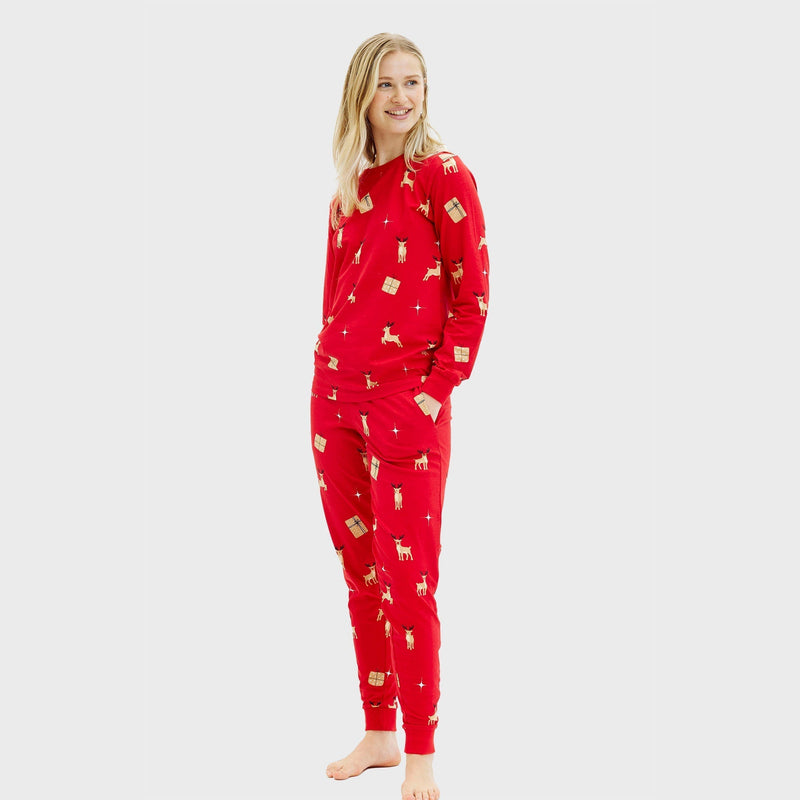 Elegant Red Christmas Pajamas Women's