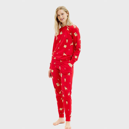 Elegant Red Christmas Pajamas Women's