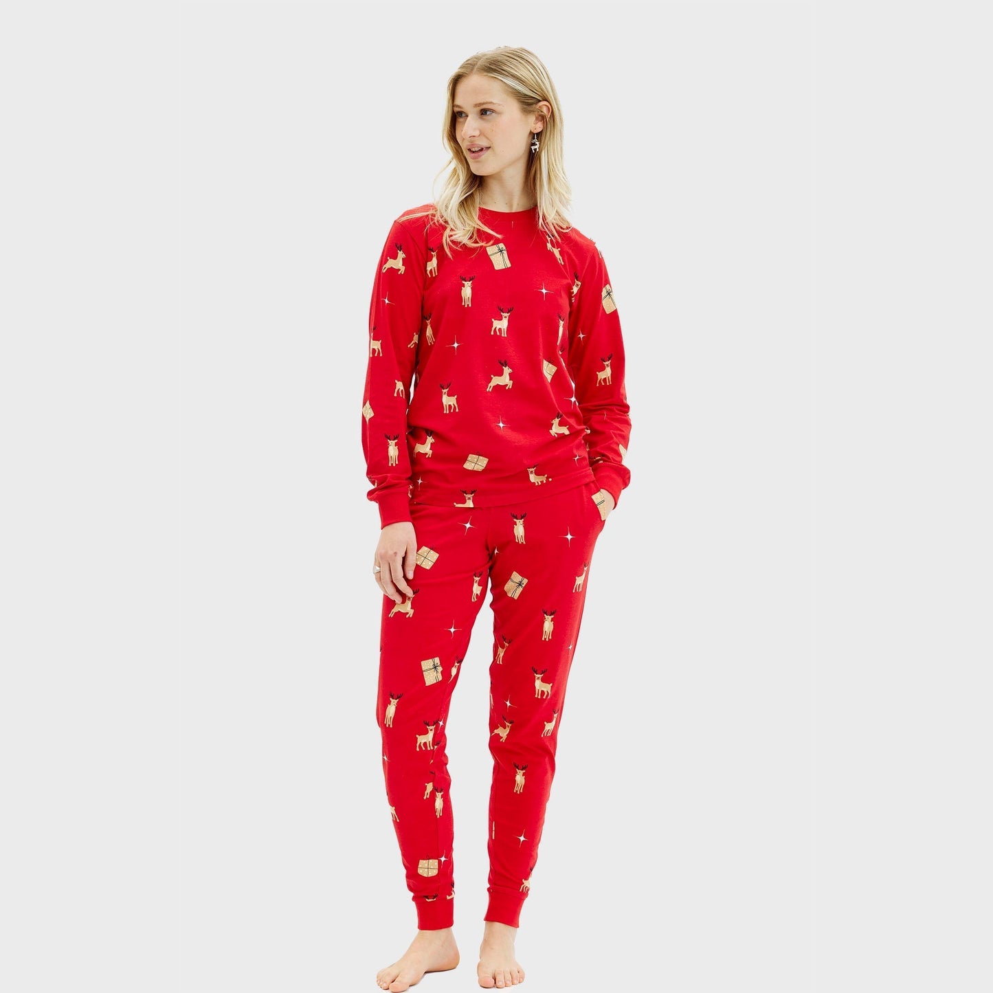 Elegant Red Christmas Pajamas Women's