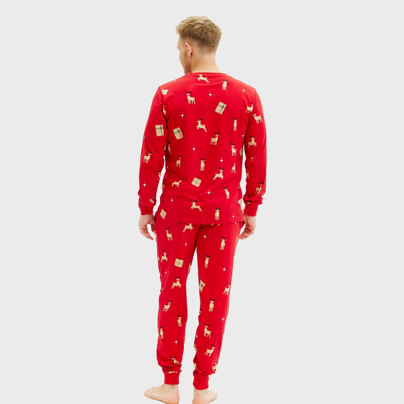 Elegant Red Christmas Pajamas Men's