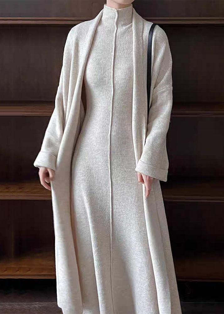 Grey Cozy Knit Two Piece Set Turtleneck