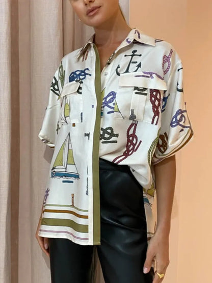 Nautical Hand-drawn Motifs Shirt