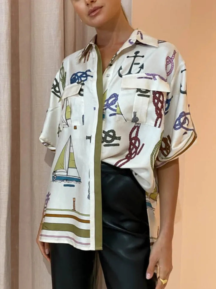 Nautical Hand-drawn Motifs Shirt