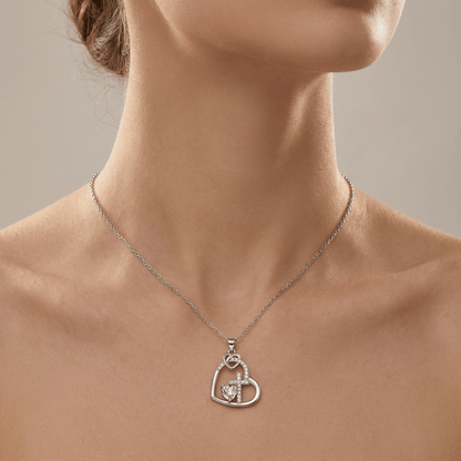 Heart-shaped Cross Inlaid Necklace