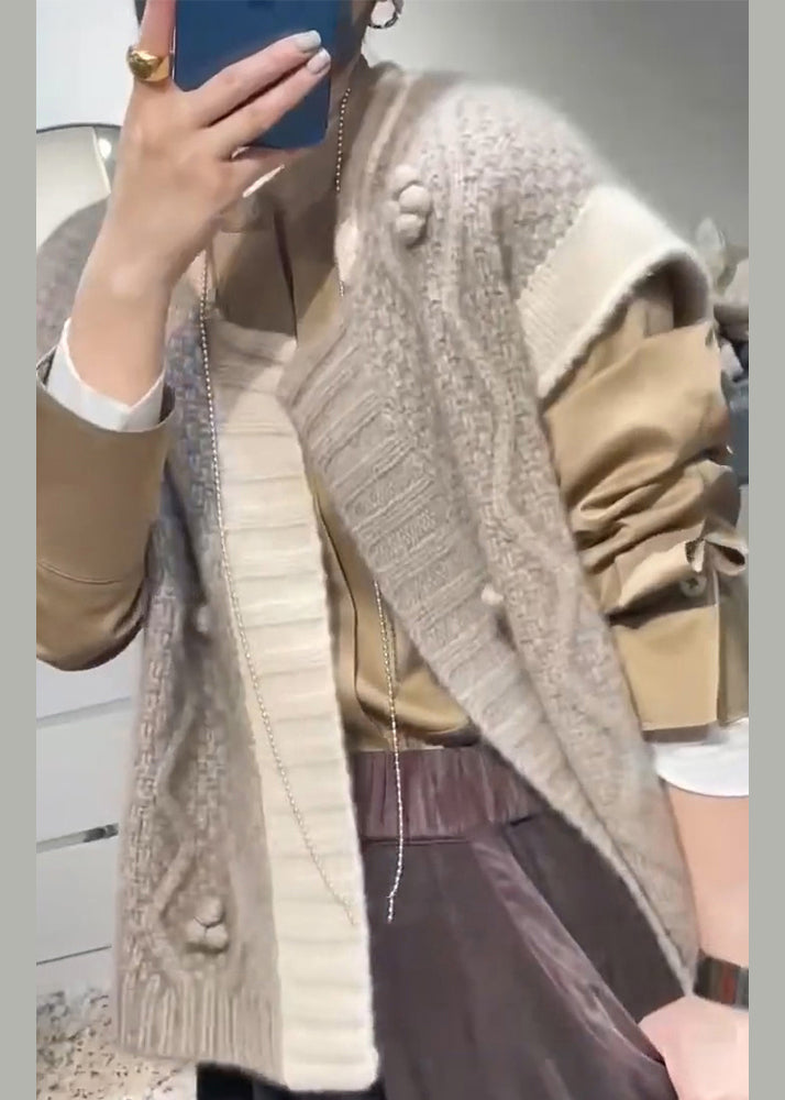 New Apricot Grey Versatile Wool Vest Autumn