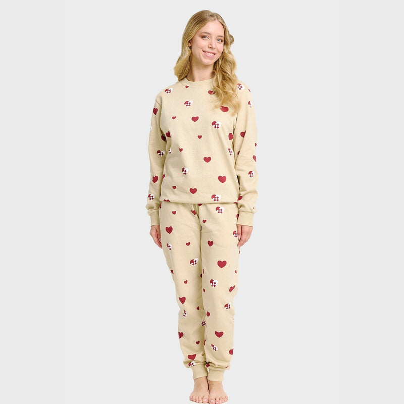 Christmas Heart Sweatshirt Set Women's