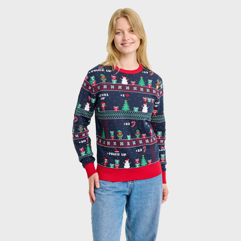 Vintage Gaming Christmas Knit Sweater - Women's