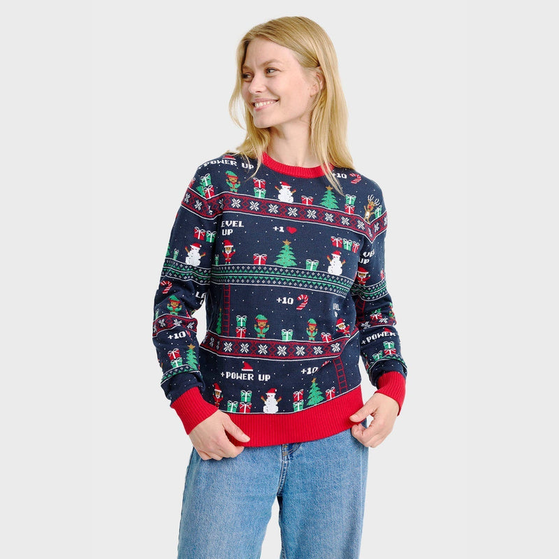 Vintage Gaming Christmas Knit Sweater Women's