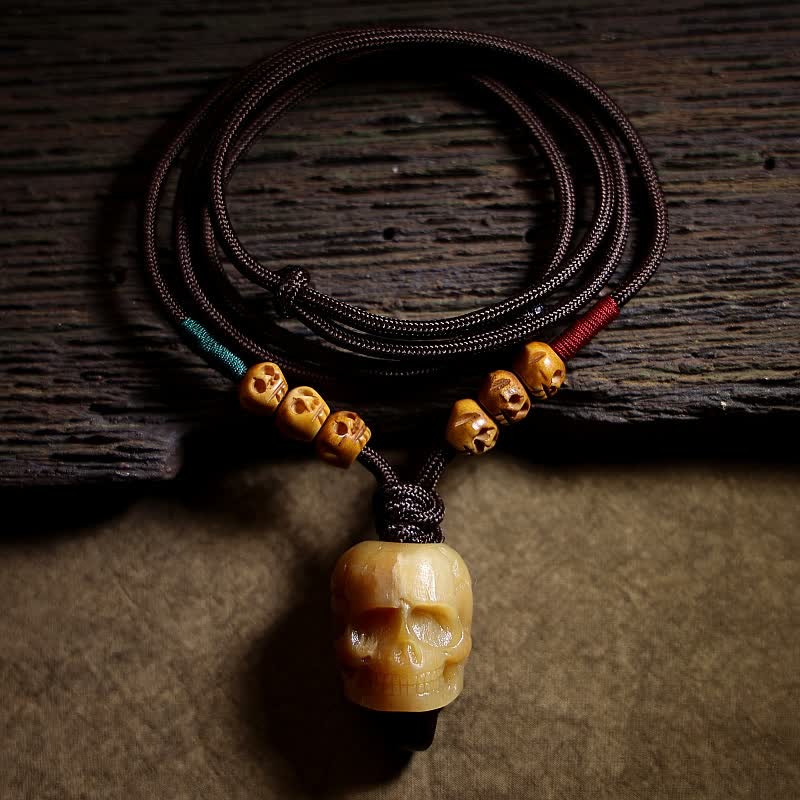 Buddha Stones Tibetan Camel Bone Skull the Lord of the Corpse Forest Protection Necklace Pendant