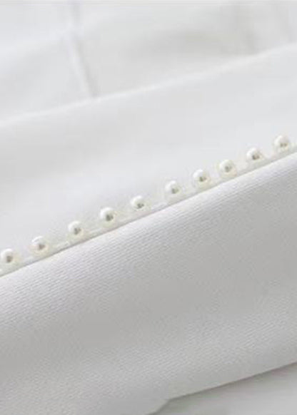 Loose White Hooded Pearl Cotton Sweatshirts Spring