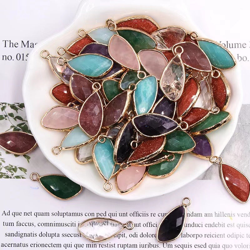 25mm Crystal Pendant for Spiritual Protection With Golden Rim