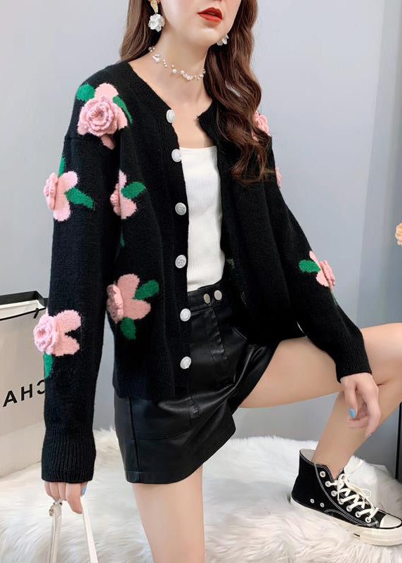 French Yellow O Neck Button Knit Loose Coat Spring