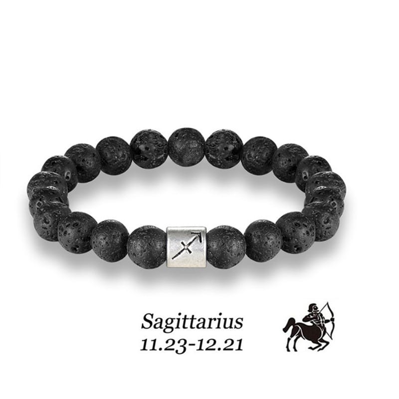 Handmade Lava Stone Zodiac Bracelet