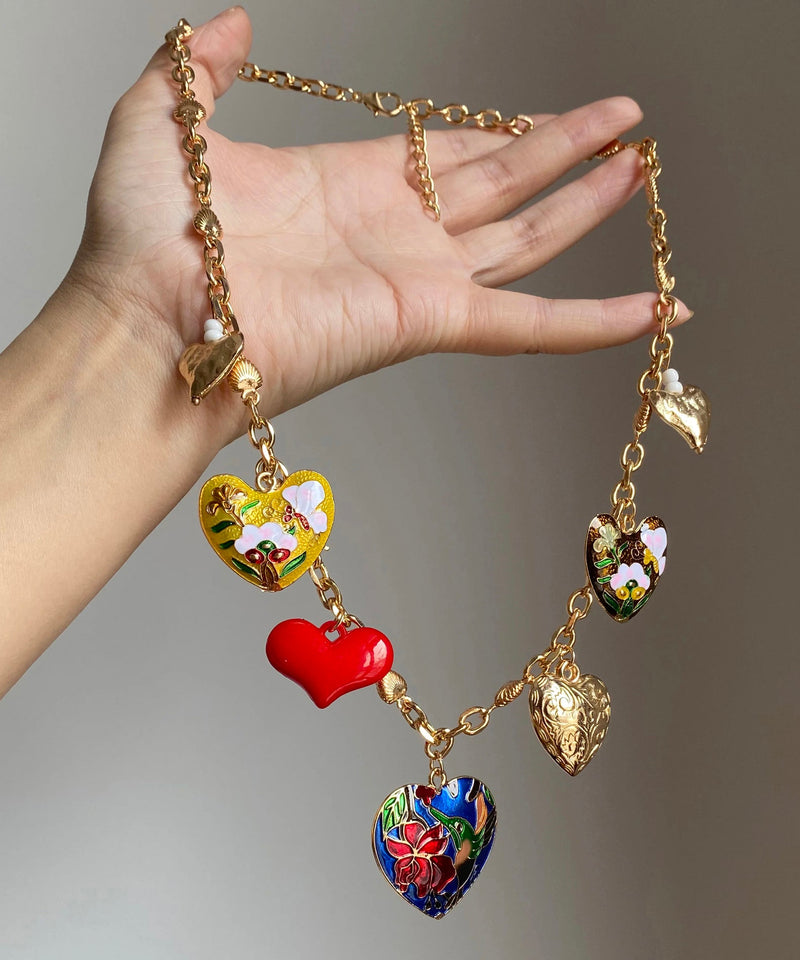 Rainbow Copper Alloy Love Pendant Necklace