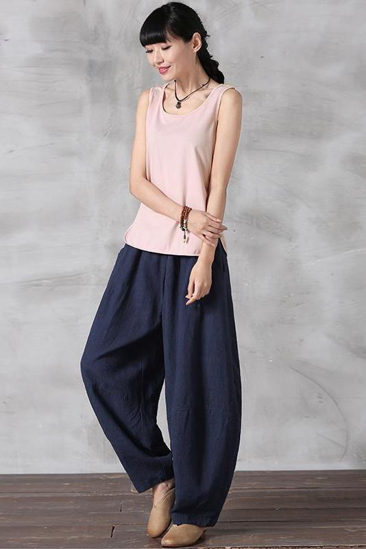 Summer Loose Cotton Linen Pants Trousers