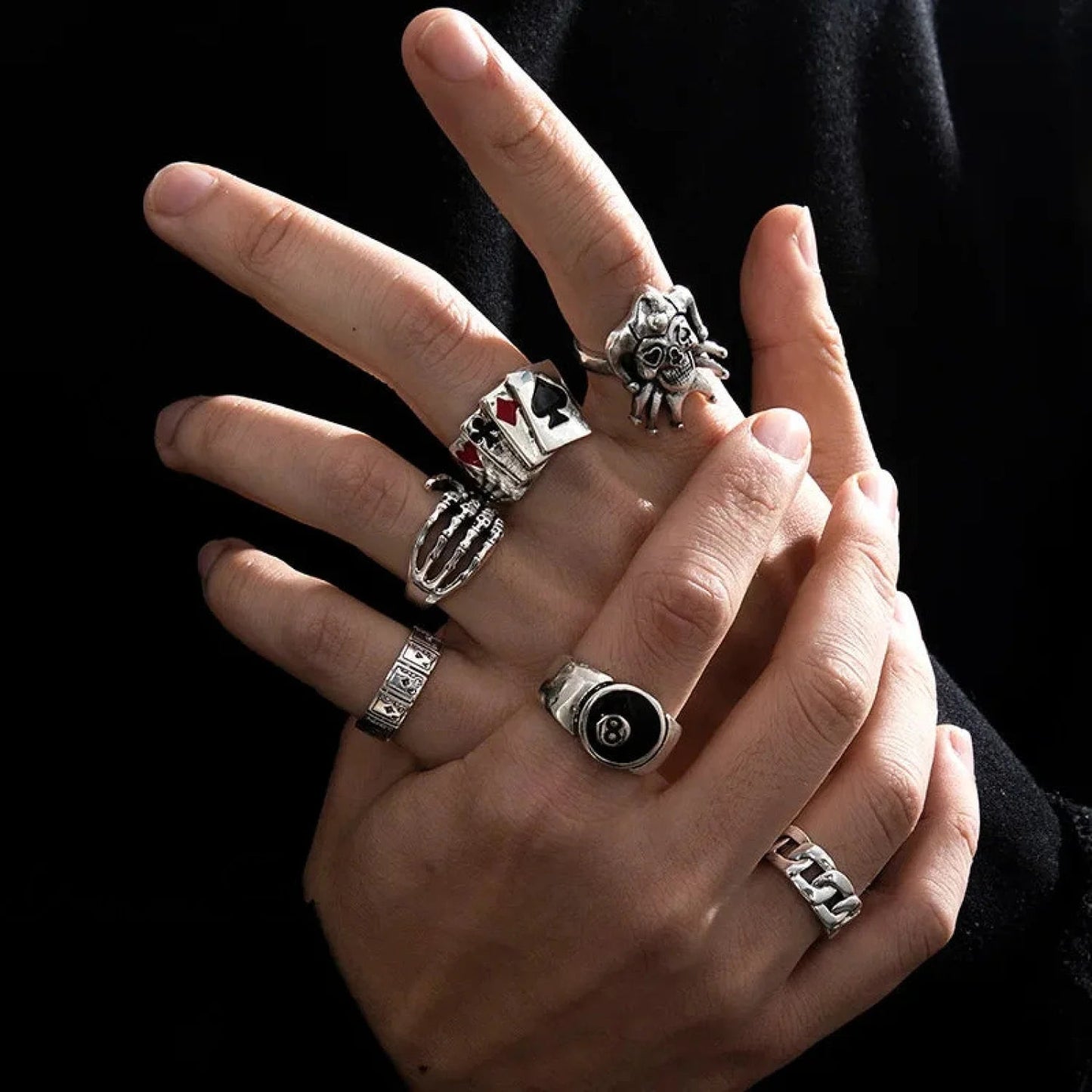 Rebel Poker Skeleton Dark Billiards Ring