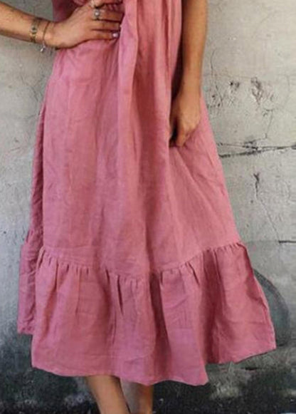 Blue Ruffled Patchwork Cotton Spaghetti Strap Dress Summer