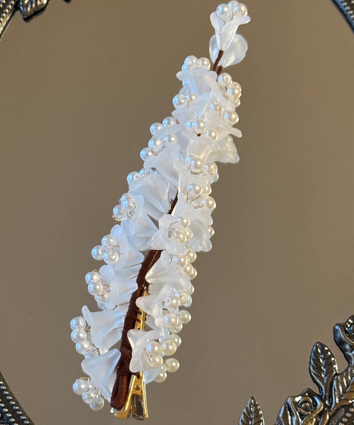 Chinese Style White Alloy Pearl Hairpin