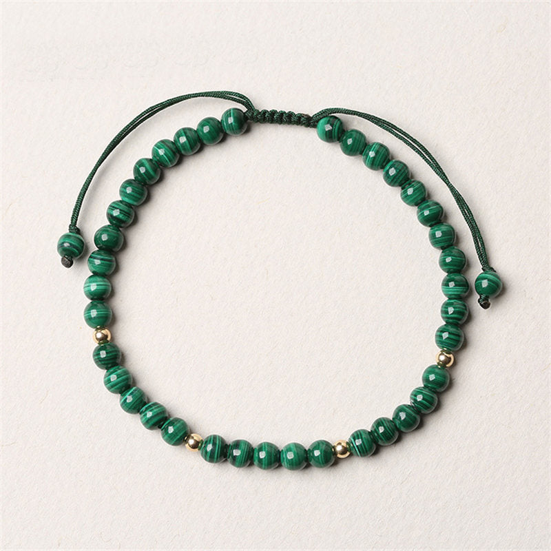 Buddha Stones 4mm Natural Malachite Protection Calmness String Bracelet
