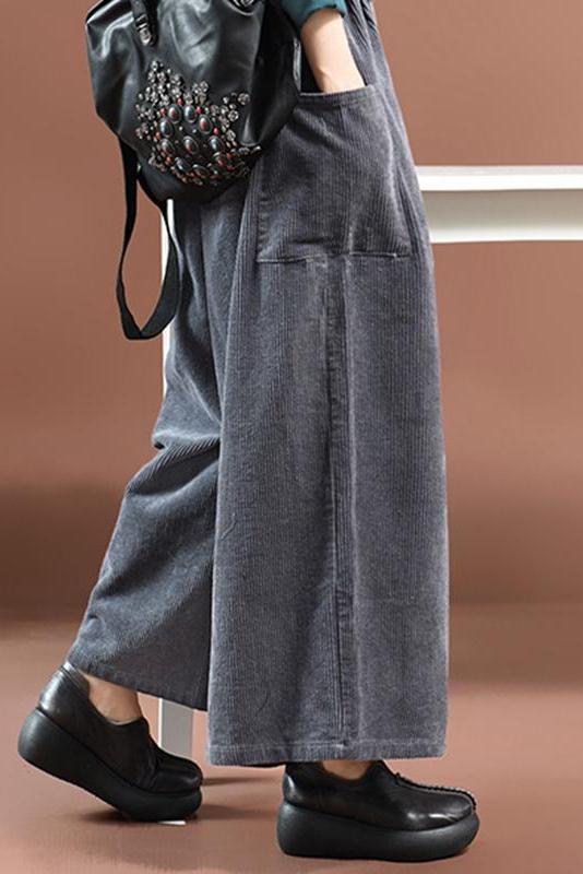 Loose Corduroy Wide Legs Pants