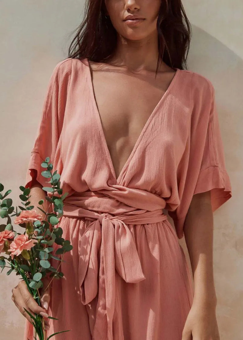 Organic White V Neck Lace Up Side Open Cotton Dresses Summer