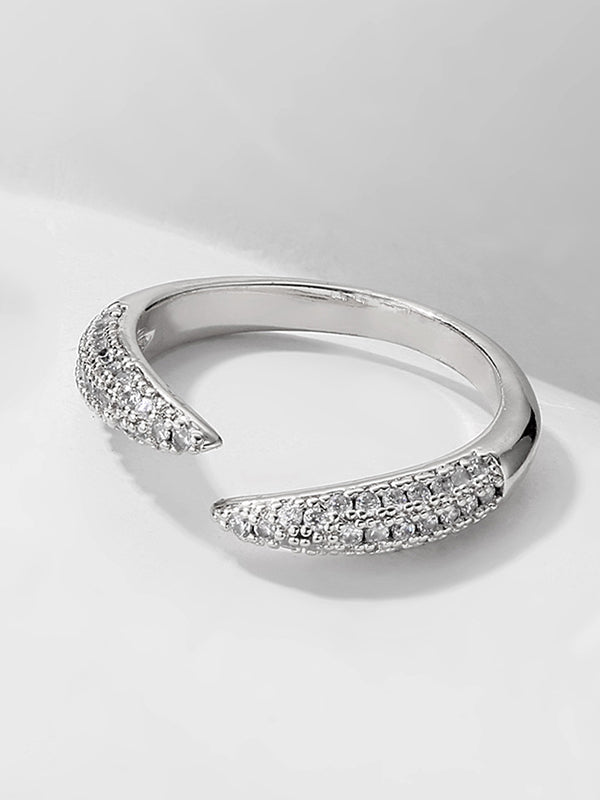 Simple Zircon Adjustable Ring