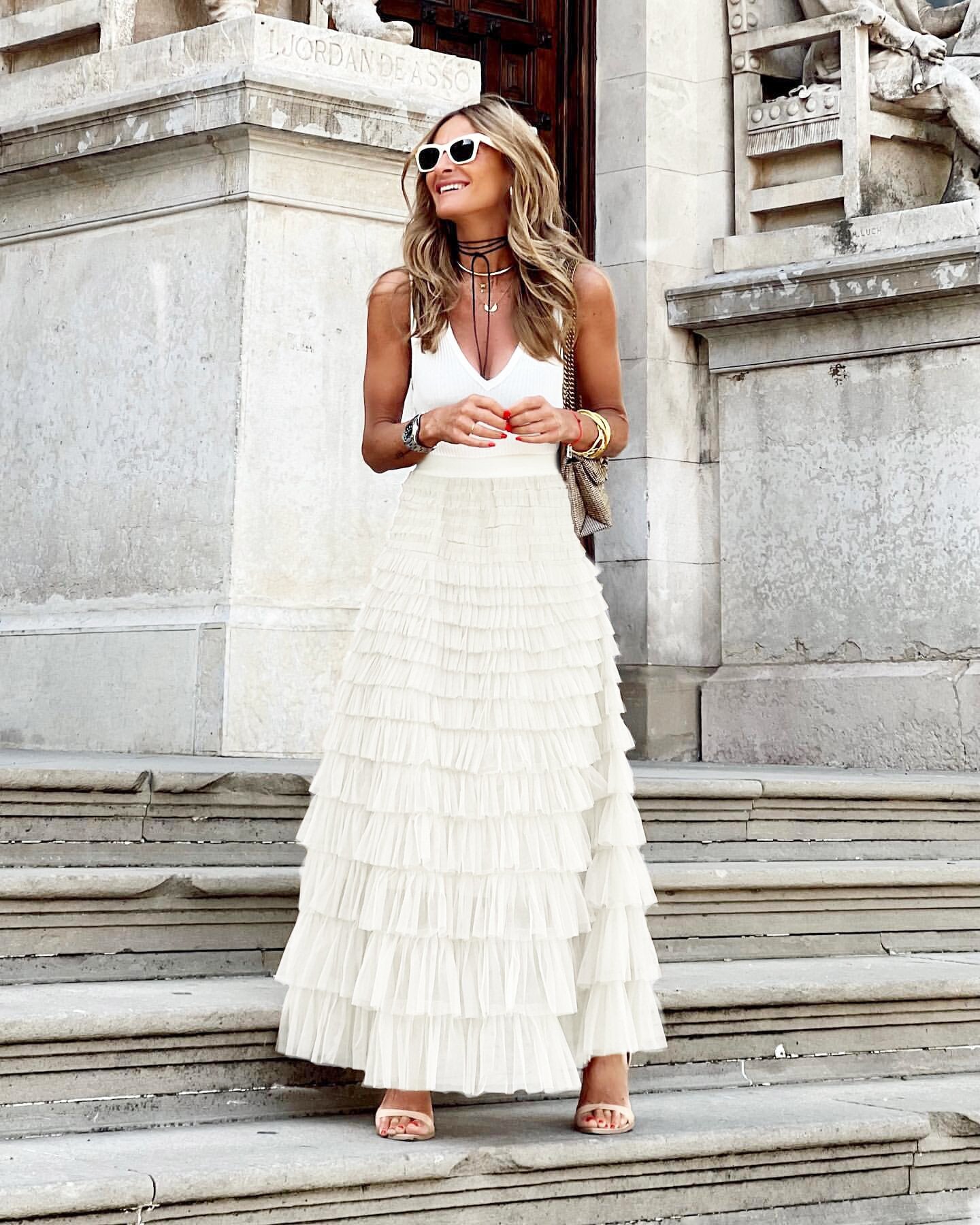 Skirt With Ruffled Trim