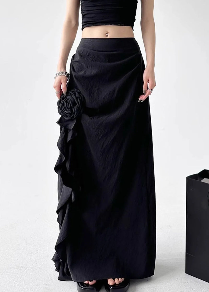 White Side Open High Waist Cotton Skirts Fall