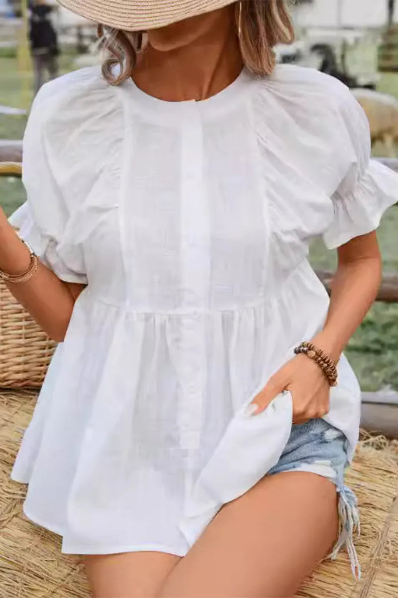 Simplicity O Neck Tops