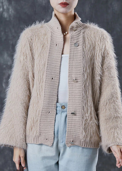 Khaki Thick Cozy Knit Cardigan Spring