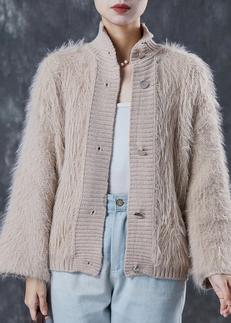 Khaki Thick Cozy Knit Cardigan Spring