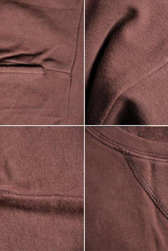 Two Colours Round Collar Fleece Long Dress Causel Outfits