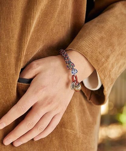 Cotton Thread Weaving Beads Charm Bracelet