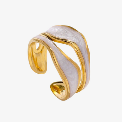 Cydney White Adjustable Rings Set