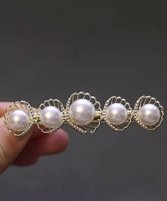 Pink Alloy Zircon Four-leaf Clover Hairpin