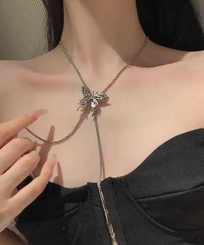 Silk Overgild Butterfly Tassel Necklace