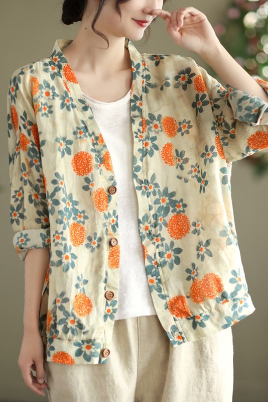 -fall Coat Loose Cotton Linen Coat